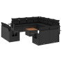 Set de sofás de jardín 12 piezas cojines ratán sintético negro by , Modular outdoor sofas - Ref: Foro24-3224823, Price: 866,9...