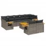 Set de sofás de jardín 10 pzas con cojines ratán sintético gris by , Garden sets - Ref: Foro24-3227159, Price: 588,16 €, Disc...