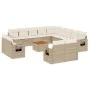Set sofás de jardín 14 pzas con cojines ratán sintético beige by , Modular outdoor sofas - Ref: Foro24-3224840, Price: 1,00 €...