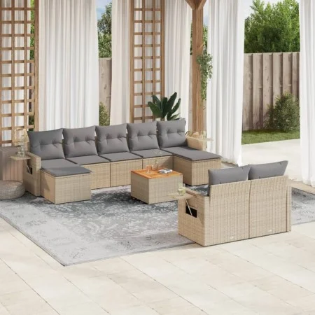 Juego de sofás jardín con cojines beige 10 pzas ratán sintético by , Modular outdoor sofas - Ref: Foro24-3224778, Price: 582,...