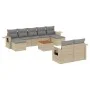 Gartensofa-Set mit 10-teiligen beigen Kissen aus synthetischem Rattan. von , Modulare Sofas für den Außenbereich - Ref: Foro2...