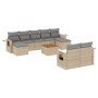 Juego de sofás jardín con cojines beige 10 pzas ratán sintético by , Modular outdoor sofas - Ref: Foro24-3224778, Price: 584,...
