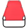 Folding red steel sun lounger by vidaXL, Loungers - Ref: Foro24-47756, Price: 56,29 €, Discount: %