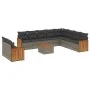 Set de sofás de jardín 11 pzas y cojines ratán sintético gris by , Garden sets - Ref: Foro24-3227803, Price: 676,47 €, Discou...
