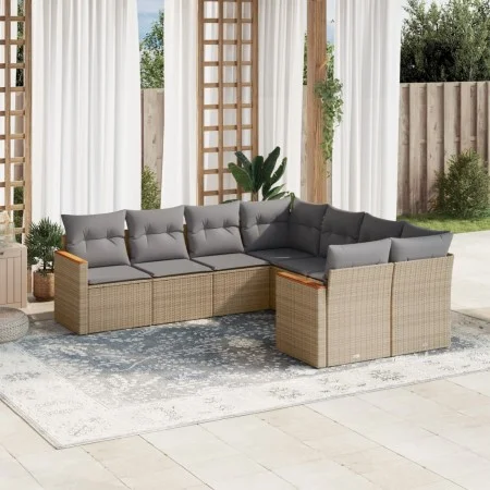 Gartensofa-Set mit 8-teiligen beigen Kissen aus PE-Rattan-Mischung. von , Gartensets - Ref: Foro24-3226556, Preis: 492,93 €, ...
