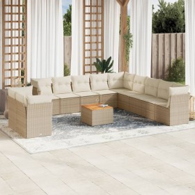 Set de sofás de jardín 12 pzas y cojines ratán sintético marrón by , Garden sets - Ref: Foro24-3256058, Price: 890,08 €, Disc...