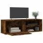 Mueble de TV madera de ingeniería roble ahumado 120x34x37 cm by , TV Furniture - Ref: Foro24-833548, Price: 53,57 €, Discount: %