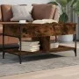 Mesa de centro madera ingeniería metal roble humo 100x50x50 cm by , Coffee table - Ref: Foro24-845368, Price: 80,74 €, Discou...