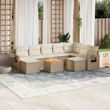 Juego de sofás jardín con cojines beige 10 pzas ratán sintético by , Garden sets - Ref: Foro24-3257178, Price: 698,36 €, Disc...
