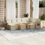 Juego de sofás jardín con cojines beige 10 pzas ratán sintético de , Conjuntos de jardín - Ref: Foro24-3257178, Precio: 760,8...