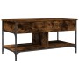 Mesa de centro madera ingeniería metal roble humo 100x50x50 cm by , Coffee table - Ref: Foro24-845368, Price: 81,41 €, Discou...