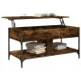 Mesa de centro madera ingeniería metal roble humo 100x50x50 cm by , Coffee table - Ref: Foro24-845368, Price: 80,74 €, Discou...
