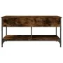 Mesa de centro madera ingeniería metal roble humo 100x50x50 cm by , Coffee table - Ref: Foro24-845368, Price: 80,74 €, Discou...