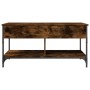 Mesa de centro madera ingeniería metal roble humo 100x50x50 cm by , Coffee table - Ref: Foro24-845368, Price: 81,41 €, Discou...