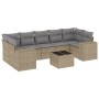 Juego de sofás de jardín con cojines beige 8 pzas ratán PE by , Garden sets - Ref: Foro24-3254676, Price: 536,30 €, Discount: %