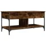 Mesa de centro madera ingeniería metal roble humo 100x50x50 cm by , Coffee table - Ref: Foro24-845368, Price: 80,74 €, Discou...