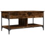 Mesa de centro madera ingeniería metal roble humo 100x50x50 cm by , Coffee table - Ref: Foro24-845368, Price: 81,41 €, Discou...