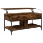 Mesa de centro madera ingeniería metal roble humo 100x50x50 cm by , Coffee table - Ref: Foro24-845368, Price: 81,41 €, Discou...