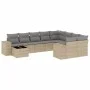 Gartensofa-Set mit 10-teiligen beigen Kissen aus synthetischem Rattan. von , Gartensets - Ref: Foro24-3255396, Preis: 677,42 ...