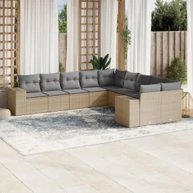 Juego de sofás jardín con cojines beige 10 pzas ratán sintético by , Garden sets - Ref: Foro24-3255446, Price: 652,70 €, Disc...