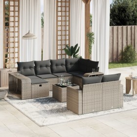 Set de sofás de jardín 11 pzas y cojines ratán sintético gris by , Garden sets - Ref: Foro24-3266250, Price: 583,64 €, Discou...