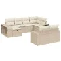 Gartensofa-Set mit 10-teiligen beigen Kissen aus synthetischem Rattan. von , Gartensets - Ref: Foro24-3266238, Preis: 618,30 ...