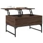 Mitteltisch aus Holz mit Metallrahmen in Eichenbraun, 70x50x40 cm. von , Couchtisch - Ref: Foro24-845375, Preis: 63,40 €, Rab...