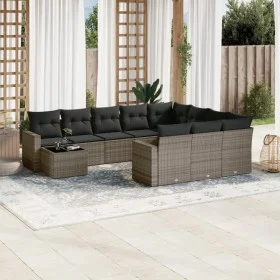 Set de sofás de jardín 11 pzas y cojines ratán sintético gris by , Garden sets - Ref: Foro24-3219520, Price: 634,97 €, Discou...