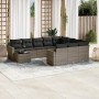 Set de sofás de jardín 11 pzas y cojines ratán sintético gris by , Garden sets - Ref: Foro24-3219520, Price: 644,45 €, Discou...
