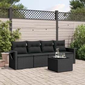 Gartenmöbel-Set, 5-teilig, mit schwarzen Polstern aus synthetischem Rattan. von , Gartensets - Ref: Foro24-3219884, Preis: 32...