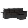 Set de muebles de jardín 5 pzas y cojines ratán sintético negro by , Garden sets - Ref: Foro24-3219884, Price: 308,83 €, Disc...