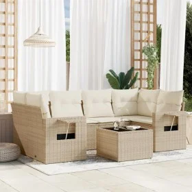 Set sofás de jardín 7 piezas y cojines ratán sintético beige by , Garden sets - Ref: Foro24-3219917, Price: 498,30 €, Discoun...