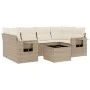 Set sofás de jardín 7 piezas y cojines ratán sintético beige by , Garden sets - Ref: Foro24-3219917, Price: 498,30 €, Discoun...