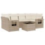 Set sofás de jardín 7 piezas y cojines ratán sintético beige by , Garden sets - Ref: Foro24-3219917, Price: 478,66 €, Discoun...