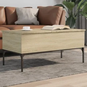 Mesa de centro madera ingeniería metal roble Sonoma 100x50x45cm by , Coffee table - Ref: Foro24-845412, Price: 56,46 €, Disco...