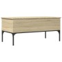 Mitteltisch aus Sonoma-Eiche mit Metallrahmen und Holzwerkstoffplatte, 100x50x45cm. von , Couchtisch - Ref: Foro24-845412, Pr...