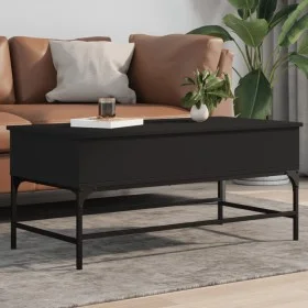 Mitteltisch aus Ingenieurholz und schwarzem Metall 100x50x45 cm von , Couchtisch - Ref: Foro24-845396, Preis: 59,56 €, Rabatt: %