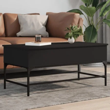 Mesa de centro madera de ingeniería y metal negro 100x50x45 cm by , Coffee table - Ref: Foro24-845396, Price: 59,56 €, Discou...
