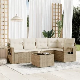Juego de sofás jardín con cojines 6 pzas ratán sintético beige by , Garden sets - Ref: Foro24-3220137, Price: 439,81 €, Disco...