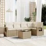 Gartensofa-Set mit 6-teiligen Kissen aus synthetischem Rattan in Beige. von , Gartensets - Ref: Foro24-3220137, Preis: 439,81...