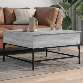 Mitteltisch aus Sonoma-Eiche mit Metallrahmen, 80x80x45 cm. von , Couchtisch - Ref: Foro24-845404, Preis: 81,78 €, Rabatt: %