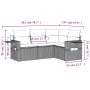 Set de sofás de jardín 4 pzas y cojines ratán sintético gris by , Garden sets - Ref: Foro24-3220109, Price: 275,07 €, Discoun...