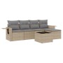 Juego de sofás jardín con cojines 6 pzas ratán sintético beige by , Garden sets - Ref: Foro24-3220098, Price: 347,05 €, Disco...