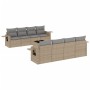 Set mit 9 Gartensofas mit beigen Kissen aus synthetischem Rattan von , Gartensets - Ref: Foro24-3219948, Preis: 558,45 €, Rab...