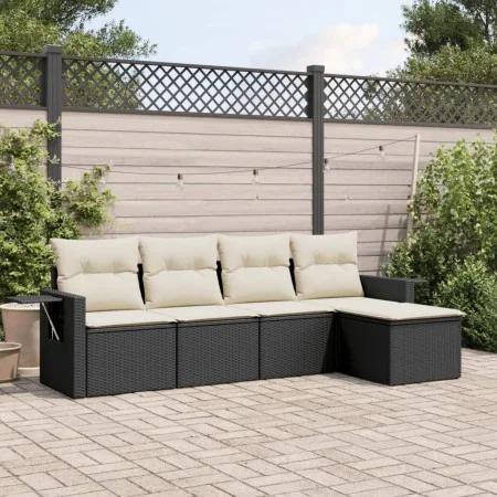 Gartenmöbel-Set 5-teilig mit schwarzen Polstern aus synthetischem Rattan von , Gartensets - Ref: Foro24-3220085, Preis: 290,4...