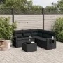 Set de sofás de jardín 6 piezas y cojines ratán sintético negro by , Garden sets - Ref: Foro24-3220154, Price: 413,63 €, Disc...