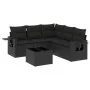 Set de sofás de jardín 6 piezas y cojines ratán sintético negro by , Garden sets - Ref: Foro24-3220154, Price: 413,63 €, Disc...