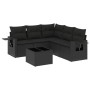 Set de sofás de jardín 6 piezas y cojines ratán sintético negro by , Garden sets - Ref: Foro24-3220154, Price: 391,13 €, Disc...