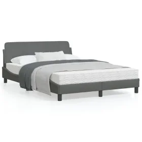 Bed frame with dark gray fabric headboard 120x200 cm by , Beds and slatted bases - Ref: Foro24-373146, Price: 137,89 €, Disco...