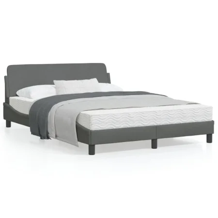 Bed frame with dark gray fabric headboard 120x200 cm by , Beds and slatted bases - Ref: Foro24-373146, Price: 137,89 €, Disco...